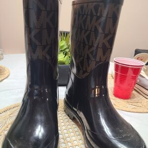 Michael Kors Black and Brown Combat Boots